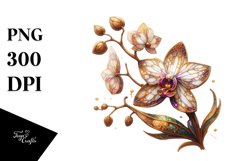 Wooden Orchid Clipart Product Image 1