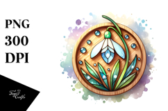 Stained Snowdrop Wooden| Clipart Product Image 1