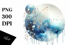 Colorful Blueis Watercolor Background with Metalic Product Image 3