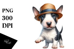 Watercolor Baby Bull Terrier Clipart Product Image 1