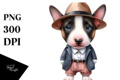 Watercolor Baby Bull Terrier Clipart Product Image 3