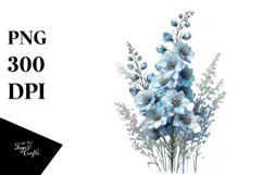 Delphinium Watercolor Splash PNG Product Image 1