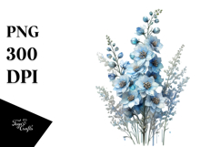 Delphinium Watercolor Splash PNG Product Image 1