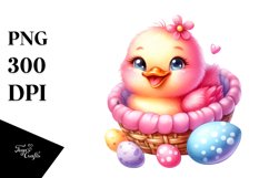 Smiling Cute Baby Duck with Cradle PNG Product Image 1