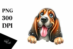 Funny Bloodhound Watercolor | Sublimation Clipart Product Image 1