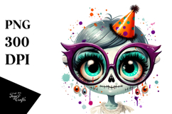 Watercolor Design with Silly Skeleton, Transparent PNG Product Image 1
