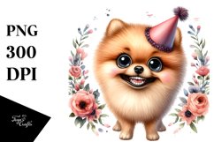 Watercolor Pomeranian Clipart Product Image 1