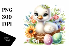 Colorful Swan in Egg Basket | Clipart Product Image 3