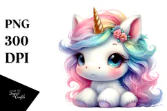 Cute Baby Unicorn PNG Product Image 1