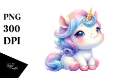 Cute Baby Unicorn PNG Product Image 1