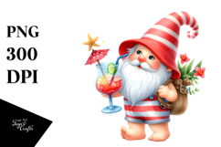 Whimsical Gnome Drinking a Cocktail, High-Res PNG Product Image 1