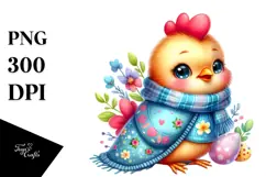 Baby Rooster with Spring Clothes, Colorful PNG Product Image 1