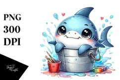 Colorful Shark in Bucket Splash | Clipart Product Image 3