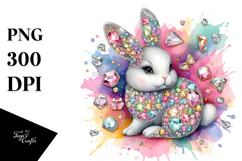 Pastel Diamond Bunny, High-Quality PNG Product Image 1