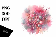 Colorful Pinkish Watercolor Particles with Silver Foil Product Image 3