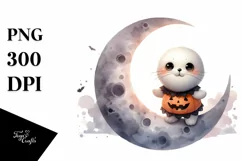 Cute Seal Digital Painting PNG Product Image 3