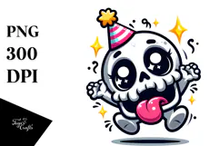 Goofy Suggar Skull with Hat, Transparent PNG Product Image 1