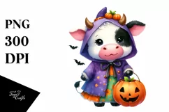 Cute Baby Cow Halloween Sublimation Clipart Product Image 3
