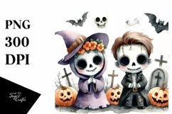 Halloween Image with Cute Undead, Simple PNG Product Image 1