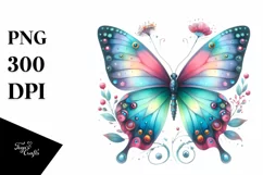 Colorful Butterfly Watercolor Clipart Product Image 1