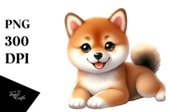 Baby Shiba Inu, Watercolor PNG Product Image 1