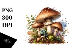 Mystical Celestial Mushroom Watercolor Splash, Transparent Product Image 3