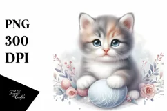 High-Res Watercolor Cat PNG Product Image 3