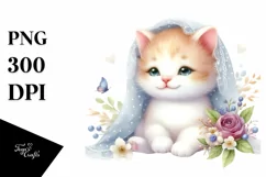 High-Res Watercolor Cat PNG Product Image 1