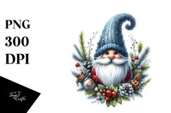 Detailed Winter Gnome Watercolor PNG Product Image 1