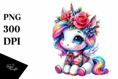 cute Baby Unicorn Dressed PNG Product Image 1