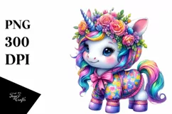cute Baby Unicorn Dressed PNG Product Image 1