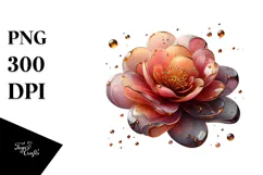 Abstract Glossy Camellia, Transparent PNG Product Image 1
