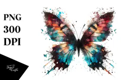 Colorful Butterfly Silhouettes PNG Product Image 1
