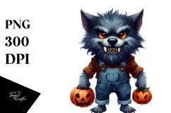 Funny Werewolf Halloween Clipart PNG Product Image 3