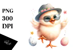 Cute Baby Chicken at the Beach PNG Product Image 1