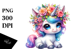 Cute Baby Unicorn, Transparent PNG Product Image 1