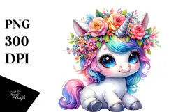 Cute Baby Unicorn, Transparent PNG Product Image 1