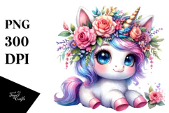 Playful Baby Unicorn PNG Product Image 1