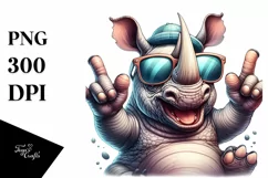 Detailed Rhino Sunglasses Rocker Sign Product Image 3