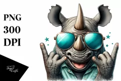 Detailed Rhino Sunglasses Rocker Sign Product Image 3