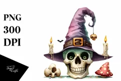 Funny Watercolor Halloween Sticker Clipart Product Image 3
