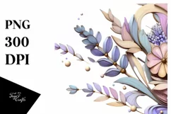 Wooden like Lavender with Metallic Insertions PNG Product Image 3