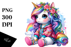 Cute Baby Unicorn with Cool Haircut, High-Res PNG Product Image 1