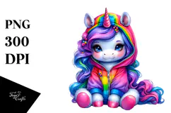 Vibrant Sitting Baby Unicorn PNG Product Image 1
