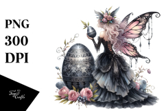 Gothic Fairy on a Cloud PNG Product Image 1