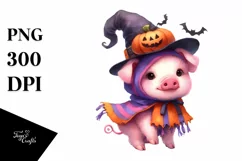 Cute Baby Pig for Halloween | Clipart Product Image 3