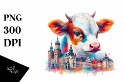 Baby Cow with Polish Manor PNG Product Image 3