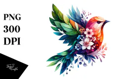 Vibrant Bird with Flowers, 20 oz Tumbler Product Image 1