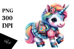 Baby Unicorn in Square Dancer&#039;s Outfit PNG Product Image 3