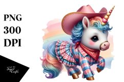 Baby Unicorn in Square Dancer&#039;s Outfit PNG Product Image 3